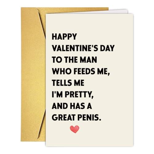 PUGAILA Rude Valentine's Day Card for Husband Boyfriend Faince Couples Men, Naughty Husband Boyfriend Valentine Card from Wife Girlfriend Her, Dirty Valentines Card for Adults Men 5pcs