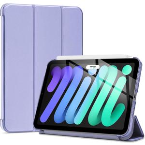 ProCase Smart Case for iPad Mini 7 A17 Pro 2024/iPad Mini 6 2021 8.3 Inch iPad Mini 7th/6th Gen Case, Hard Back Cover for iPad Mini 8.3 7th Gen A2995/A2996/A2993/6th Gen A2567 A2568 A2569 -Lightpurple