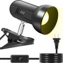 RONG&LAN LED Metal Clip On Light Clip on Lamp for Desk, 360 Adjustable Clamp Reading Light for Bed, Eye-Friendly Book Night Light for Desk Bed Table Dorm Room Bedroom Office Reading SUN-86 Black