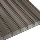 Falken Design Bronze Twin Wall Polycarbonate Panel - 12" x 24" x 3/8" (8mm) - UV Resistant Lightweight, Shatterproof Roof Sheet for DIY, Greenhouses, Sheds & Outdoor Use