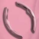 Car Steering Wheel Cover Universal 2Pcs Nappa Leather Segmented Steering Wheel Cover Wear-Resistant Comfortable Easy Install All-Season Use(Pink)