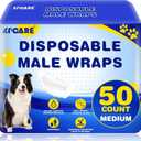 XPCARE 50 Count Disposable Male Dog Diapers, Male Dog Wraps,Super Absorbent Leak-Proof Fit (Medium)
