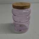 Airtight Glass Tea Storage Jar with Lid Stylish Container for Spices Beans and Sugar Clear Glass Canister for Kitchen Organization pink