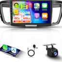 8Core 6G+128G Car Radio for Honda Accord 9th 2013 2014 2015, Rimoody Android 13 Car Stereo Carplay Android Auto 10.1 Inch Touch Screen GPS 4G-WiFi Bluetooth FM/RDS DSP Mirror Link Backup Camera