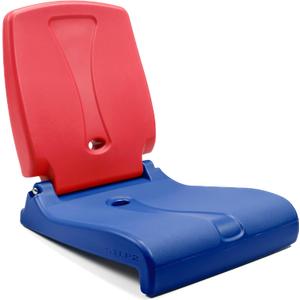 Step2 Folding Flip Seat, Lightweight Portable Outdoor Chair for Poolside, Camping, Beach, Boats, Tailgates, Durable Ground Chair with Back Support for Adults, Red & Blue, 1 Pack
