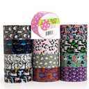 Simply Genius 12-Pack Decorative Duct Tape Rolls - 1.88 in x 10 yd - Assorted Colors & Patterns Checkered & Animal Prints - Heavy Duty Waterproof Duct Tape Strong Adhesive for Repair & Crafts
