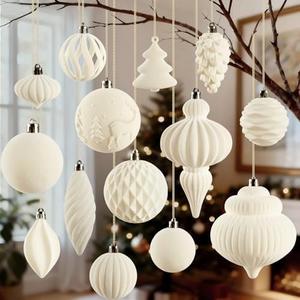 18Pcs Velvet Christmas Tree Ornaments Set, Brown Shatterproof Flocked Christmas Decorations Bulk for Tree, Classic Decorative Hanging Ball Ornaments for Xmas Holiday Home Party Decor Brown
