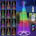 Forlivese 6FT Smart Christmas Cone Tree Light, 100+ Modes Christmas Tree Decorations Light Show with Remote APP Control, Music Sync, RGB Color Change Christmas Decorations for Xmas Outdoor Decor