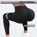 Impact Hidden Scrunch Butt Leggings for Women Mid Low Waist Gym Workout Legging Tummy Control Booty Lifting Yoga Pants (Black, M)