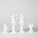 LIYAOLI 4pcs 2.7'' Cherub Decor & 2pcs Roman Decorative Columns Props Shooting,Little Angel Statues for Home Decor Adorable Music Small Angel Figurines