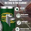 Football Fan 20 Oz Insulated Travel Coffee Cup Mug Tumbler with Lid Themed Merch Shop Men Women Sport Stuff Gear Apparel Packers Team Desk Decor Accessories Husband Boyfriend Dad Unique Birthday Gifts