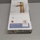 Moen Meena Bronzed Gold One-Handle Single Hole Modern Bathroom Sink Faucet with Optional Deckplate and Drain Assembly, 84794BZG