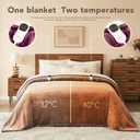 Homemate Electric Heated Blanket Queen - 84"x90" Heating Bed Blankets Throw with 10 Heating Levels 8 Hours Auto Off Fast Heating Over-Heated Protection Ultra Soft Warm Flannel ETL Certified Purple