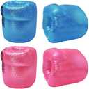 Roll-On/Off Arm Floaties for Adults & Kids 6-12 Years- 2 Pack Swimming Floaties with Dual Valves, Large Size, Great Buoyancy Pool Floats & Water Wings, Inflatable Swimmies for 50-220LBS (Blue&Pink)