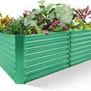 Land Guard 842 ft Galvanized Raised Garden Bed Kit, Galvanized Planter Raised Garden Boxes Outdoor, Oval Large Metal Raised Garden Beds for Vegetables(Green)