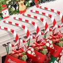 Loncaster Christmas Stocking Holders for Mantle Set of 6, Adjustable Candy Cane Stocking Holder for Mantle, Non-Slip Lightweight Xmas Hangers for Christmas Decorations(Red & White)