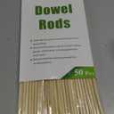 HOPELF 50PCS Bamboo Dowel Rods - 1/4 x 12 Inch, Assorted Hardwood Sticks for Crafts, Cake Dowels & DIY Projects