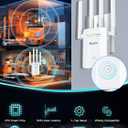2026 New WiFi Extender Signal Booster for Home, 17k+sq.ft Long Range WiFi Repeater Wireless Routers Signal Amplifier, Mesh WiFi 15X Faster Access Point with Ethernet Port, 5 Working Modes
