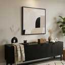 Framed Square Neutral Minimalist Abstract Wall Art for Living Room, 24"x24"