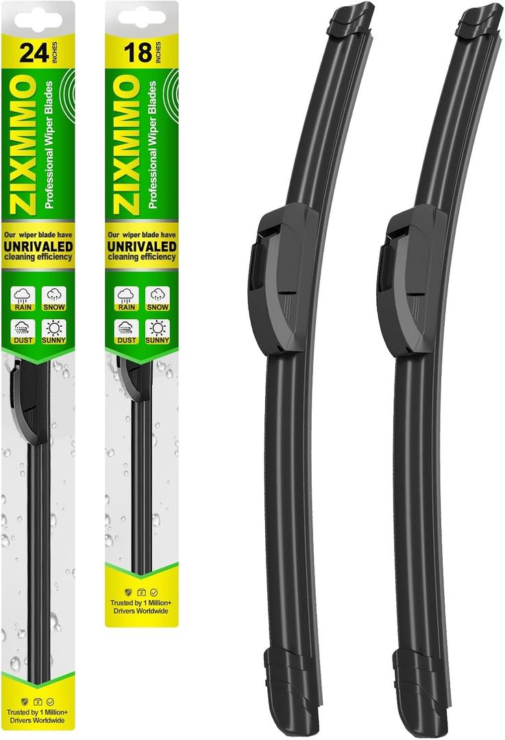 OEM Quality 24in + 18in Premium All-Season Windshield Wiper Blades for Original Equipment Replacement(Set of 2)