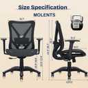 Ergonomic Office Chair, Mesh Computer Desk Chairs with Adjustable Lumbar Support, 3D Armrests, Tilt Function, Comfy Wide Seat, Swivel Executive Work Task Chair for Company and Home