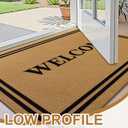 OLANLY Front Door Mat, Low Profile Doormat, Stain and Fade Resistant, Easy to Clean, for Indoor and Outdoor Entrances, Patio Porch or Entryway, Brown (30x17 Inch, Welcome)