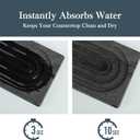 Stone Faucet Mat for Kitchen Sink, Quick Drying Mats, Water Absorbing Guard & Sink Protectors, Diatomite Bathroom Counter Tray, Kitchen Decor Home Accessories - Marble Dark Grey, 19.7''x4''