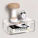 Acrylic Floating Nightstand, Bedside Table, Nightstand Shelf Wall Mounted Bedside Shelf (Clear, Small)