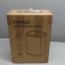 TIPGO Bathroom Trash Can with Lid, 2.1 Gallon / 8 Liter Small Garbage Can, Press Top Bin, Stainless Steel Wastebasket with Pop-Up Lid for Bedroom, Living Room, Office (White)