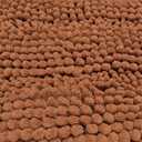 Bcoimo 24"17" Chenille Bath Mat  Non-Slip with Backing Bath Rug Ultra-Absorbent and Machine Washable Bathroom Mat Quick-Dry Design. Ideal for Bathroom and Tub Areas (Burnt Orange)