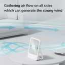 JISULIFE Desk Fan Battery Rechargeable, 4500mAh 180Foldable Portable Personal Fan, 4 Speeds Adjustable Long Battery-life for Home Office Travel Outdoor Gifts for Women Men-White