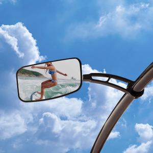 Wakeboard Tower Mirror 7x13" Convex Extra Wide View, Vibration-Free 360 Adjustable Arm, Fits 2.5" Tubes, Universal Boat Rear View for Wake Surf, Water Ski & Tubing