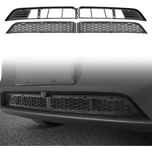 Black Grille Mesh Inserts for 2025-2026 Tesla Model Y Juniper (Refresh) - Front Bumper Air Inlet Vent Cover for Premium Version - Compatible with AWD/LR (Not Fit Standard/Performance)