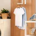 2-Packs Over the Door Hanger Hooks with Extra Anti-slip Pads, Metal Folding Clothes Drying Racks for Laundry, Dorm, Portable Space Saving Coat Towels Organizer Rack for Travel, Hanging Storage