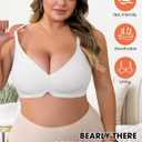 Plus Size V-Neck Wireless Bras for Women Seamless Everyday Bras U-Back Design W-Shaped Jelly Support Barlette 4XL White (White, XXXL)