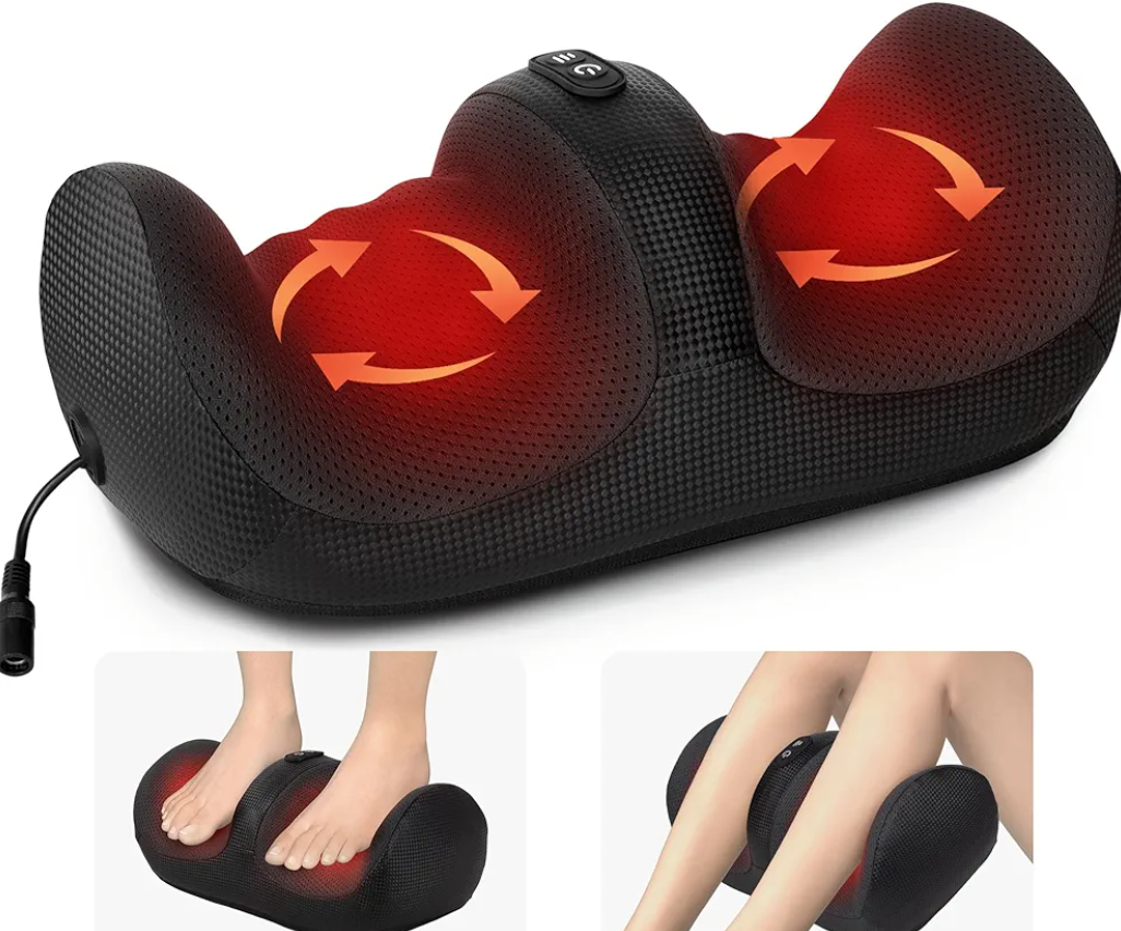 Medcursor Foot Massager with Heat - Foot and Calf Massager with Massage Roller, Deep Massage for Plantar Fasciitis, Pain Relief, Neuropathy, Relax for Home or Office Use (Not Cordless)