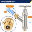 3/4 Inch FHT x 3/4 Inch MHT Brass Hose Bib Backflow Preventer,Vacuum Breakers Outside Faucet, Garden Hose Bib for Outdoor Faucet（4 pack）