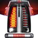 Gubebaili LED Tail Lights + 3rd Brake Light Fit for Chevy & GMC C/K 1500 88-99，C/K 2500 3500 88-00, for Chevy Silverado 94-98, Blazer 92-94,Rear Taillight Assembly (Clear Lens)