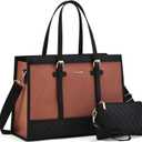 LOVEVOOK Laptop Bag for Women 15.6 inch Canvas Laptop Tote Bag, Large Capacity Work Bags with Clutch Purse, Computer Bags Office Business Briefcase, Casual Handbag for Travel College Teacher