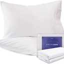 FluffCo Cooling Pillowcases, Queen Size, 100% Cotton, Machine Washable, Breathable, Set of 2