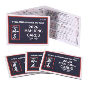 doingbag Mah Jong Card 2026 New Revision, 4 Pcs Large Size American Mah Jongg Cards Set
