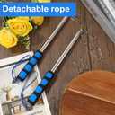 lasuroa 2 Pcs 8.2ft/250cm Telescopic Handheld Flagpoles with Clips, Stainless Steel Extendable Flag Pole Portable Tour Guide Flag Pole with Anti-Slip Handle Teaching Pointer Stick (Style 2)