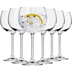 Krosno Gin and Tonic Baloon Glasses, Set of 6, 16.2 oz, Venezia Collection,Modern Cocktail Glassware, Professional Quality Cocktail Glasss, Dishwasher Safe, Made in Europe