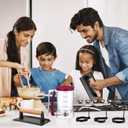 Layhit 9 Pieces Griddle Breakfast Kit, Including Precise Portion Control Pancake Batter Dispenser with Handle, Iron Cast Burger Presses, 6 Pcs Egg Rings, Basting Brush for Cooking Accessories Set