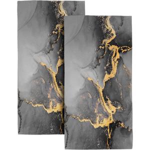 Black Gray Gold Marble Decorative Bath Towels Set of 2 Soft Absorbent 14"x28" Abstract Modern Hand Towels for Bathroom Farmhouse Home Gym Yoga Spa Decorative Towel Gifts
