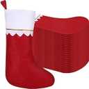 36 Pcs Felt Christmas Stockings 15 Inch Party Favors Stockings Xmas Decoration Stockings Rustic Christmas Santa Stockings for Christmas Holidays Anniversaries Home Decor (Dark Red, Classic)