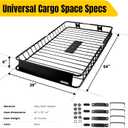 MAXXHAUL 50506 64" x 39" x 6" Heavy-Duty Universal Steel Roof Rack , Black