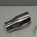 Double Wall Exhaust tip - 2.5" ID x 3.5" OD x 7"L - Weld On Muffler Tail Pipe Stainless Steel to give Chrome Effect