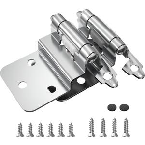 Chibery 3/8 Inch Inset Cabinet Hinges, 25 Pairs(50 Pack) Self Closing Flush Face Mount Hinges with Door Bumper, Variable Decorative Hardware for Bathroom, Furniture, Kitchen Cabinet Doors, Chrome