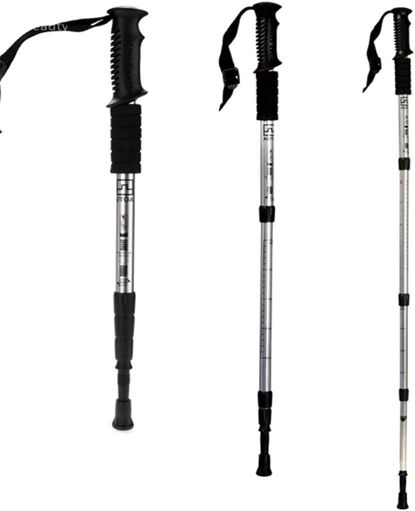 Expandable Baton Hot Fashion Outdoor Durable Trekking Retractable Hiking Walking Stick Pole Trekking Poles Sporting Goods (Silver)